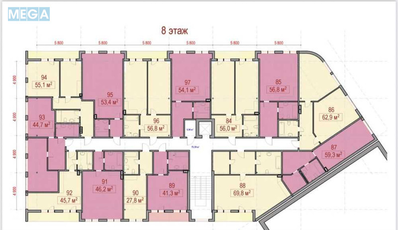 Новобудова, 8 поверхів, <a class="location-link" href="/kiev/" title="Недвижимость Київ">Київ</a>, <a class="location-link" href="/kiev/shevchenkovskij/" title="Недвижимость Шевченківський район">Шевченківський р-н</a>, Глубочицкая ул., 17 (изображение 24)