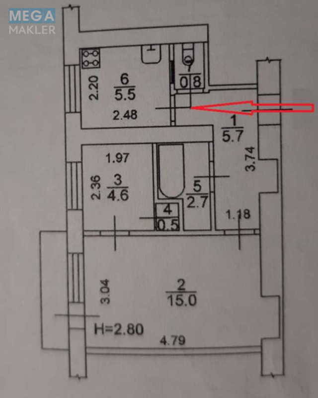 Оренда 2 кімнатної квартири, <a class="location-link" href="/kiev/" title="Недвижимость Київ">Київ</a>, <a class="location-link" href="/kiev/svyatoshinskij/" title="Недвижимость Святошинський район">Святошинський р-н</a>, Дружковская ул., 4 (изображение 25)