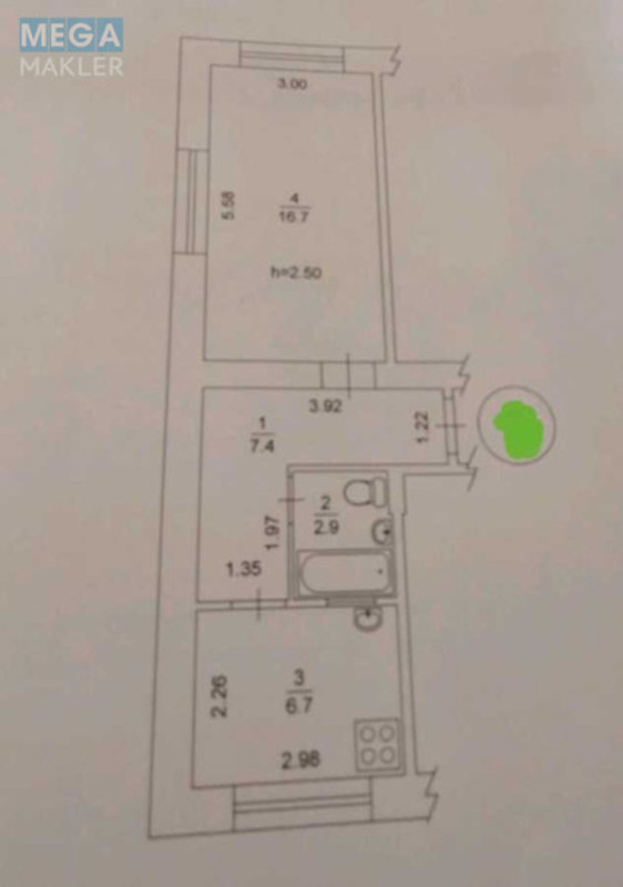 Продаж 1 кімнатної квартири (33/16/6), 1 пов. 5 пов. будинку, <a class="location-link" href="/kiev/" title="Недвижимость Київ">Київ</a>, <a class="location-link" href="/kiev/dneprovskij/" title="Недвижимость Дніпровський район">Дніпровський р-н</a>, Братиславська вул., 30а (изображение 14)