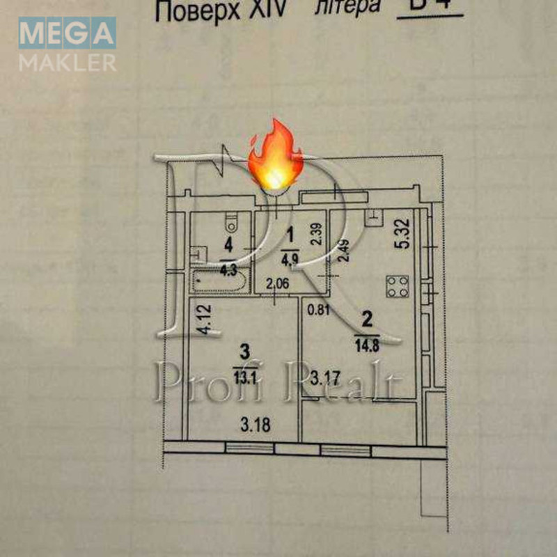 Продаж 1 кімнатної квартири (41/13/18), 14 пов. 25 пов. будинку, <a class="location-link" href="/kiev/" title="Недвижимость Київ">Київ</a>, <a class="location-link" href="/kiev/goloseevskij/" title="Недвижимость Голосіївський район">Голосіївський р-н</a>, Максимовича Михайла вулиця, 24 (изображение 5)