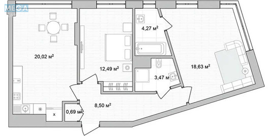 Новобудова, 10 поверхів, <a class="location-link" href="/kryukovshina/" title="Недвижимость Крюківщина">Крюківщина</a>, Добра, 1 (изображение 2)