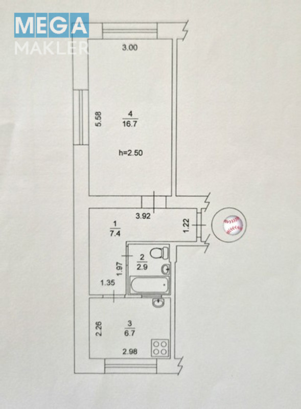 Продаж 1 кімнатної квартири (34/17/7), 1 пов. 5 пов. будинку, <a class="location-link" href="/kiev/" title="Недвижимость Київ">Київ</a>, <a class="location-link" href="/kiev/desnyanskij/" title="Недвижимость Деснянський район">Деснянський р-н</a>, Братиславська ( <img src="https://megamakler.com.ua/metro/ff0000.gif" alt="" class="metro" /> м. Черниговская, 15 ) (изображение 11)
