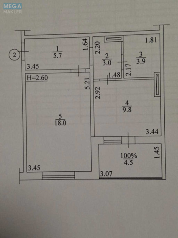 Продаж 1 кімнатної квартири (44,9/18/9,8), 2 пов. 20 пов. будинку, <a class="location-link" href="/vyshgorod/" title="Недвижимость Вишгород">Вишгород</a>, Кургузова, 1А (изображение 2)