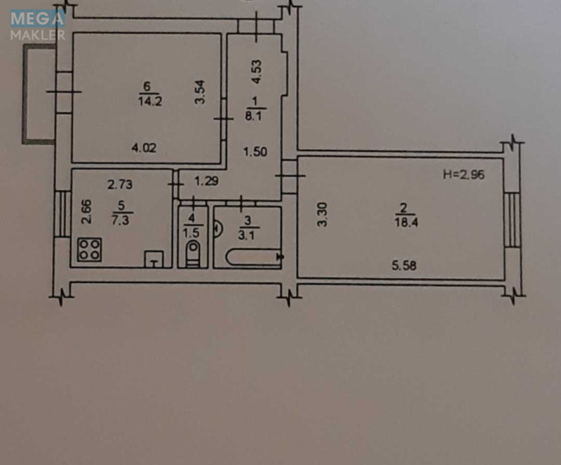 Продаж 2 кімнатної квартири (54/33/7), 5 пов. 5 пов. будинку, <a class="location-link" href="/kiev/" title="Недвижимость Київ">Київ</a>, <a class="location-link" href="/kiev/svyatoshinskij/" title="Недвижимость Святошинський район">Святошинський р-н</a>, Кулібіна вул., 4/2 (изображение 21)