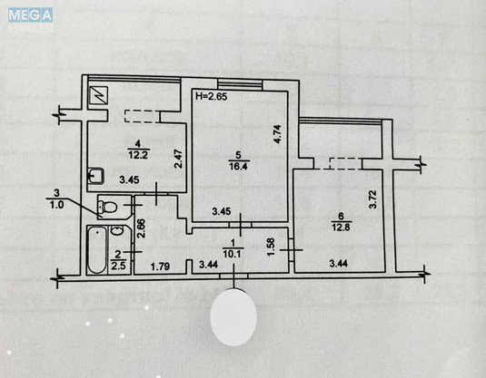 Продаж 2 кімнатної квартири (59/32/12), 9 пов. 16 пов. будинку, <a class="location-link" href="/kiev/" title="Недвижимость Київ">Київ</a>, <a class="location-link" href="/kiev/desnyanskij/" title="Недвижимость Деснянський район">Деснянський р-н</a>, Миколи Закревського вул., 5 (изображение 5)