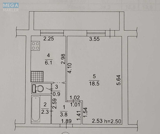 Продаж 1 кімнатної квартири (38,3/18/6,1), 9 пов. 12 пов. будинку, <a class="location-link" href="/kiev/" title="Недвижимость Київ">Київ</a>, <a class="location-link" href="/kiev/dneprovskij/" title="Недвижимость Дніпровський район">Дніпровський р-н</a>, Космическая ул., 4 (изображение 17)