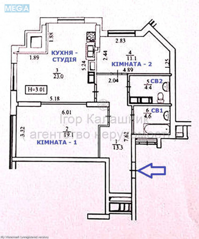 Продаж 2 кімнатної квартири (75,5/30,2/23), 20 пов. 25 пов. будинку, <a class="location-link" href="/kiev/" title="Недвижимость Київ">Київ</a>, <a class="location-link" href="/kiev/shevchenkovskij/" title="Недвижимость Шевченківський район">Шевченківський р-н</a>, Берестейський просп., 26А (изображение 19)