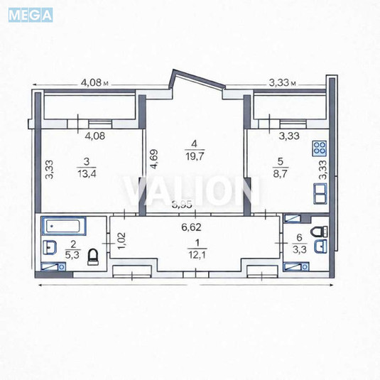 Продаж 2 кімнатної квартири (69,5/33/9,4), 16 пов. 25 пов. будинку, <a class="location-link" href="/kiev/" title="Недвижимость Київ">Київ</a>, <a class="location-link" href="/kiev/darnickij/" title="Недвижимость Дарницький район">Дарницький р-н</a>, Михайла Драгоманова вул., 2а (изображение 10)