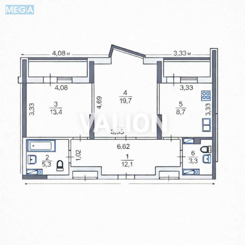 Продаж 2 кімнатної квартири (69,5/33/9,4), 16 пов. 25 пов. будинку, <a class="location-link" href="/kiev/" title="Недвижимость Київ">Київ</a>, <a class="location-link" href="/kiev/darnickij/" title="Недвижимость Дарницький район">Дарницький р-н</a>, Михайла Драгоманова вул., 2а (изображение 10)
