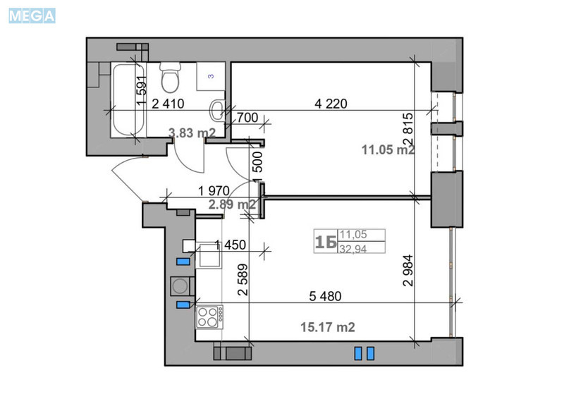 Продаж 1 кімнатної квартири (33/10/15), 5 пов. 9 пов. будинку, <a class="location-link" href="/gatnoe/" title="Недвижимость Гатне">Гатне</a>, Покровська, 2А (изображение 13)