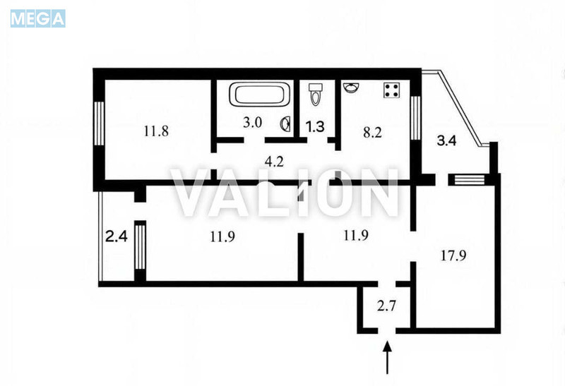 Продаж 3 кімнатної квартири (78,7/41,6/8,2), 4 пов. 16 пов. будинку, <a class="location-link" href="/kiev/" title="Недвижимость Київ">Київ</a>, <a class="location-link" href="/kiev/darnickij/" title="Недвижимость Дарницький район">Дарницький р-н</a>, Срібнокільська вул., 8 (изображение 15)