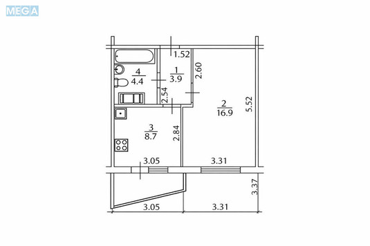 Продаж 1 кімнатної квартири (36,7/16/8,7), 11 пов. 27 пов. будинку, <a class="location-link" href="/kiev/" title="Недвижимость Київ">Київ</a>, <a class="location-link" href="/kiev/darnickij/" title="Недвижимость Дарницький район">Дарницький р-н</a>, Вишняківська вул., 4 (изображение 12)