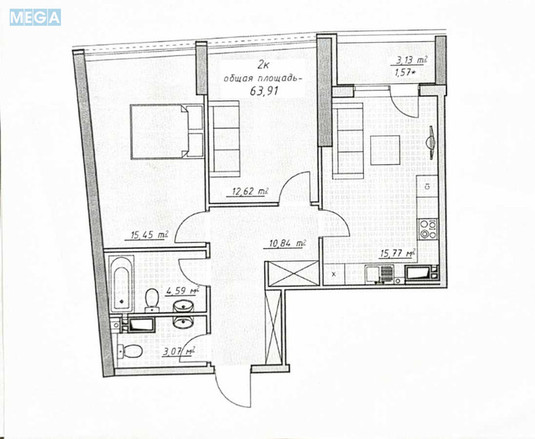Продаж 2 кімнатної квартири (63,9/28/15,8), 7 пов. 25 пов. будинку, <a class="location-link" href="/odessa/" title="Недвижимость Одеса">Одеса</a>, <a class="location-link" href="/odessa/primorskij/" title="Недвижимость Приморський район">Приморський р-н</a>, Курортный пер, 2 (изображение 2)