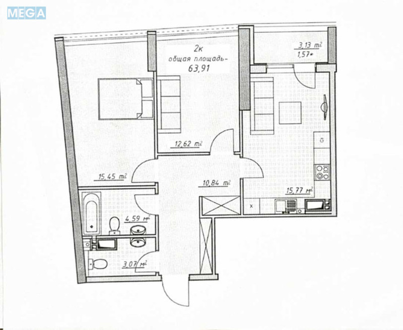 Продаж 2 кімнатної квартири (63,9/28/15,8), 7 пов. 25 пов. будинку, <a class="location-link" href="/odessa/" title="Недвижимость Одеса">Одеса</a>, <a class="location-link" href="/odessa/primorskij/" title="Недвижимость Приморський район">Приморський р-н</a>, Курортный пер, 2 (изображение 2)