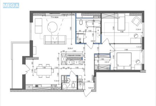 Оренда 3 кімнатної квартири, <a class="location-link" href="/kiev/" title="Недвижимость Київ">Київ</a>, <a class="location-link" href="/kiev/pecherskij/" title="Недвижимость Печерський район">Печерський р-н</a>, Академика Филатова ул., 2/1 (изображение 12)