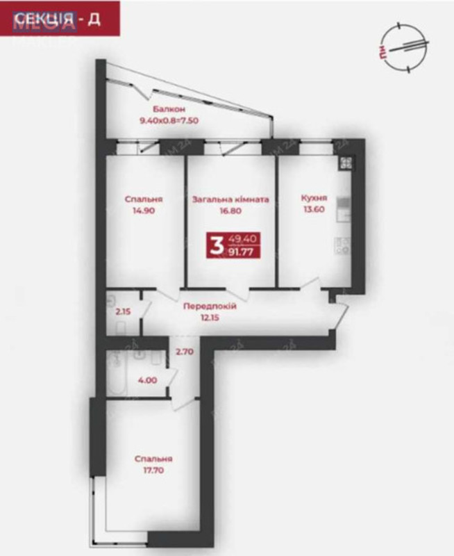 Новобудова, 11 поверхів, <a class="location-link" href="/poltava/" title="Недвижимость Полтава">Полтава</a>, <a class="location-link" href="/poltava/oktyabrskij/" title="Недвижимость Жовтневий район">Жовтневий р-н</a>, Європейська, 183 (изображение 10)