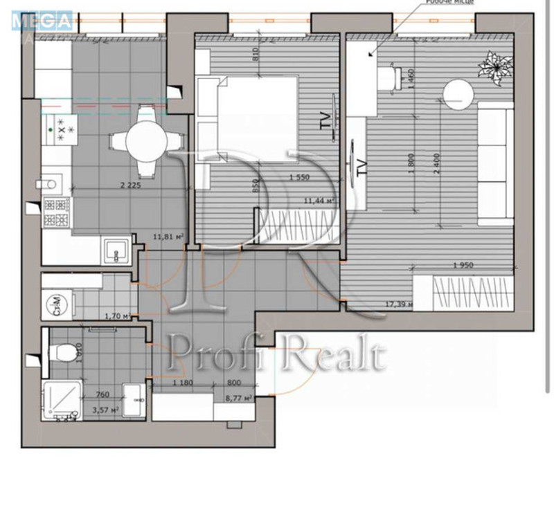 Продаж 2 кімнатної квартири (56/29/13), 7 пов. 9 пов. будинку, <a class="location-link" href="/vishnevoe/" title="Недвижимость Вишневе">Вишневе</a>, Європейська вулиця, 32 (изображение 19)