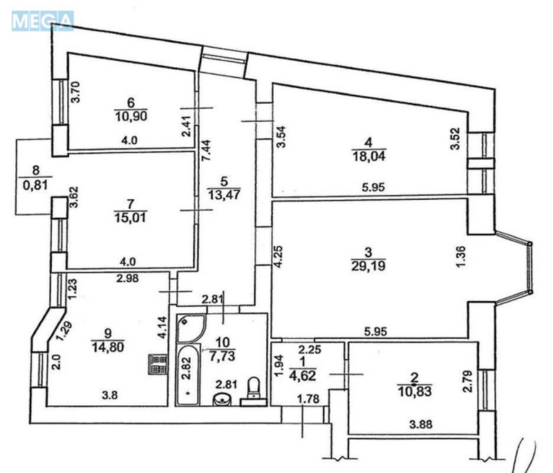 Продаж 5 кімнатної квартири (126/85/18), 3 пов. 5 пов. будинку, <a class="location-link" href="/kiev/" title="Недвижимость Київ">Київ</a>, <a class="location-link" href="/kiev/shevchenkovskij/" title="Недвижимость Шевченківський район">Шевченківський р-н</a>, Січових Стрільців вул., 58/2 (изображение 10)