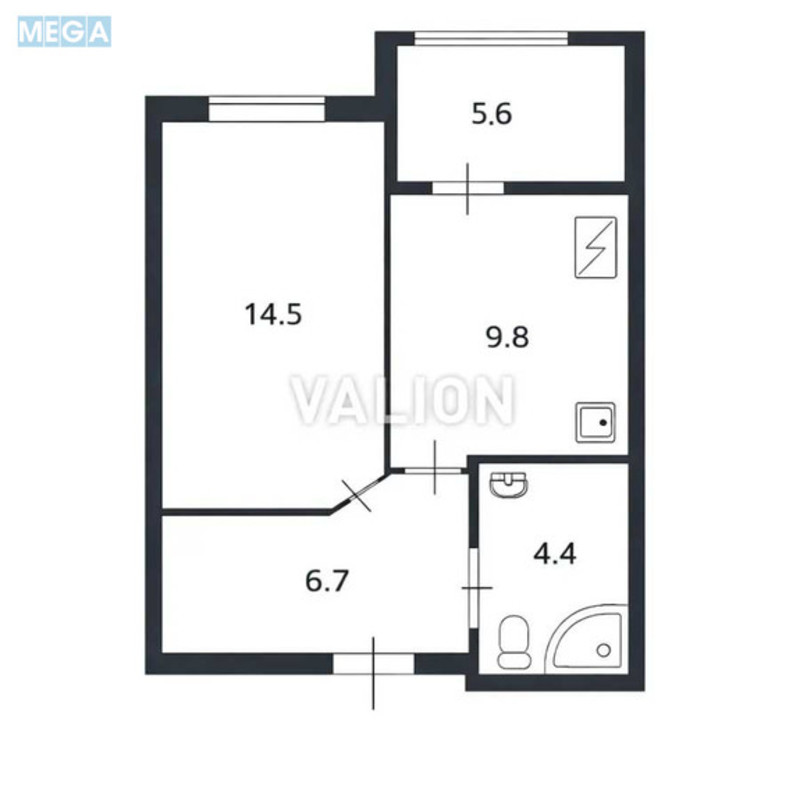 Продаж 1 кімнатної квартири (38,2/15/9,8), 5 пов. 10 пов. будинку, <a class="location-link" href="/vishnevoe/" title="Недвижимость Вишневе">Вишневе</a>, Освіти, 17 (изображение 9)