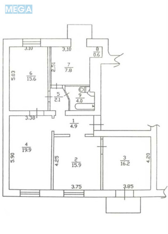 Продаж 4 кімнатної квартири (90/68/8), 6 пов. 6 пов. будинку, <a class="location-link" href="/kiev/" title="Недвижимость Київ">Київ</a>, <a class="location-link" href="/kiev/shevchenkovskij/" title="Недвижимость Шевченківський район">Шевченківський р-н</a>, Тараса Шевченко бульв., 58 (изображение 7)