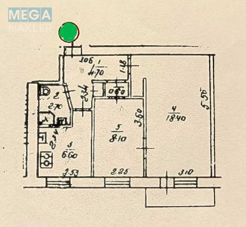 Продаж 2 кімнатної квартири (43/27/7), 2 пов. 5 пов. будинку, <a class="location-link" href="/kiev/" title="Недвижимость Київ">Київ</a>, <a class="location-link" href="/kiev/svyatoshinskij/" title="Недвижимость Святошинський район">Святошинський р-н</a>, алаанівська вул., 14 (изображение 14)