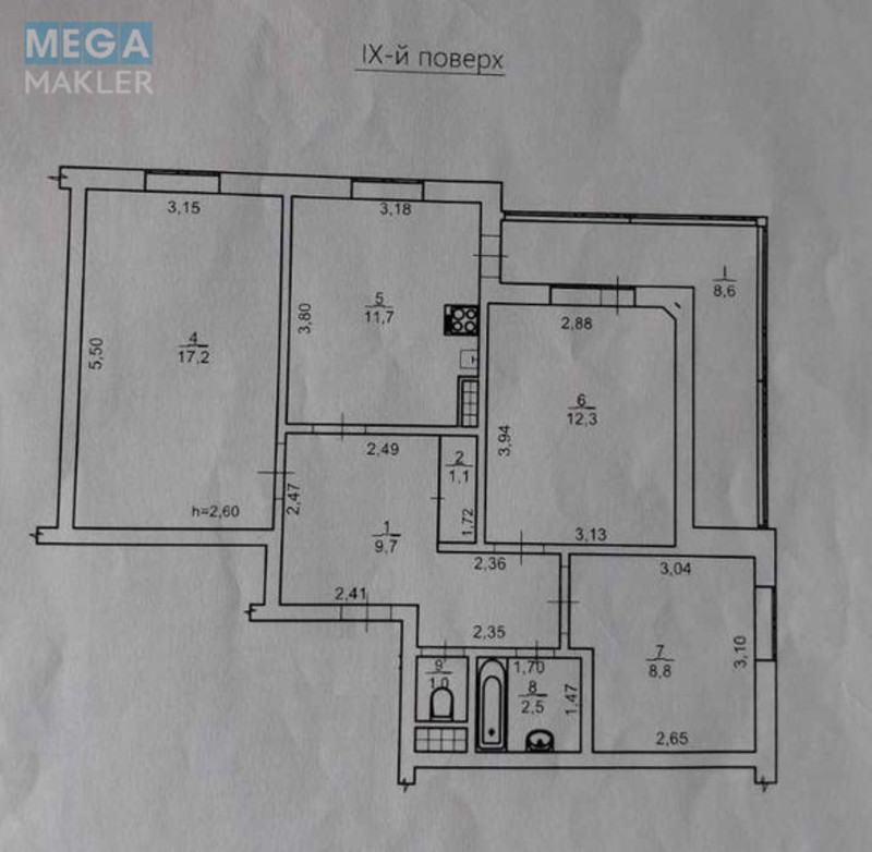 Продаж 3 кімнатної квартири (73/?/12), 9 пов. 9 пов. будинку, <a class="location-link" href="/odessa/" title="Недвижимость Одеса">Одеса</a>, <a class="location-link" href="/odessa/kievskij/" title="Недвижимость Київський район">Київський р-н</a>, пр.Ярослава Мудрого (изображение 7)