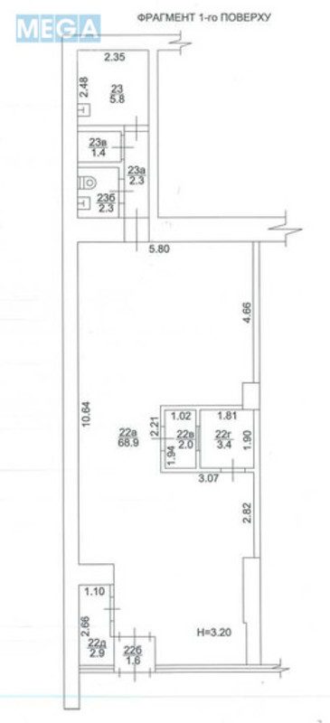 Продаж комерційної нерухомості, 90,60&nbsp;кв.м, под офис, <a class="location-link" href="/kharkov/" title="Недвижимость Харків">Харків</a>, <a class="location-link" href="/kharkov/chervonozavodskij/" title="Недвижимость Основянский (Червонозаводской) район">Основянский (Червонозаводской) р-н</a>, Ювілейний пр., 54 (изображение 13)
