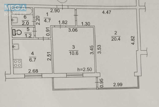 Продаж 2 кімнатної квартири (48/31/6,7), 4 пов. 9 пов. будинку, <a class="location-link" href="/kiev/" title="Недвижимость Київ">Київ</a>, <a class="location-link" href="/kiev/dneprovskij/" title="Недвижимость Дніпровський район">Дніпровський р-н</a>, Ентузіастів вул., 9/2 (изображение 10)