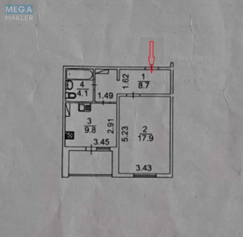Продаж 1 кімнатної квартири (43/17/9), 18 пов. 20 пов. будинку, <a class="location-link" href="/kiev/" title="Недвижимость Київ">Київ</a>, <a class="location-link" href="/kiev/desnyanskij/" title="Недвижимость Деснянський район">Деснянський р-н</a>, Николая Закревского ул., 97 (изображение 24)