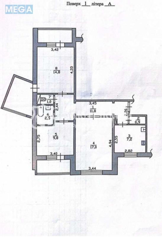 Продаж 3 кімнатної квартири (72/41/7,2), 1 пов. 9 пов. будинку, <a class="location-link" href="/brovary/" title="Недвижимость Бровари">Бровари</a>, Чорних Запорожців вул., 56а (изображение 16)