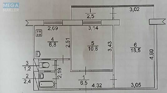Продаж 2 кімнатної квартири (48/29/7), 4 пов. 9 пов. будинку, <a class="location-link" href="/kiev/" title="Недвижимость Київ">Київ</a>, <a class="location-link" href="/kiev/dneprovskij/" title="Недвижимость Дніпровський район">Дніпровський р-н</a>, Ігоря Шамо бульв., 20 (изображение 2)