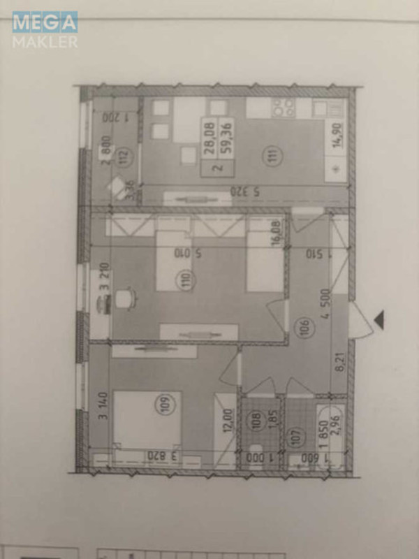 Продаж 2 кімнатної квартири (60/30/15), 12 пов. 21 пов. будинку, <a class="location-link" href="/kiev/" title="Недвижимость Київ">Київ</a>, <a class="location-link" href="/kiev/goloseevskij/" title="Недвижимость Голосіївський район">Голосіївський р-н</a>, Михайла Максимовича вул., 24Г (изображение 19)