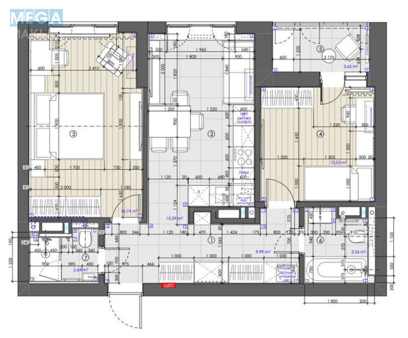 Продаж 2 кімнатної квартири (65/40/15), 11 пов. 16 пов. будинку, <a class="location-link" href="/kiev/" title="Недвижимость Київ">Київ</a>, <a class="location-link" href="/kiev/podolskij/" title="Недвижимость Подільський район">Подільський р-н</a>, Тираспольська вул., 52 (изображение 9)