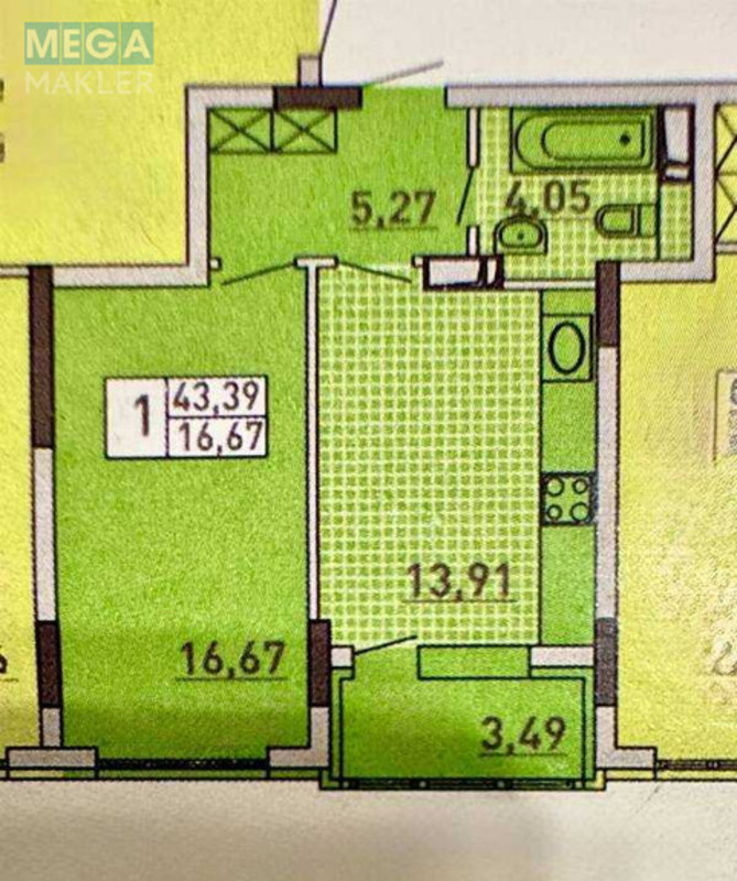 Продаж 1 кімнатної квартири (44/18/14), 5 пов. 27 пов. будинку, <a class="location-link" href="/kiev/" title="Недвижимость Київ">Київ</a>, <a class="location-link" href="/kiev/podolskij/" title="Недвижимость Подільський район">Подільський р-н</a>, Вишгородська вулиця, 45 (изображение 16)
