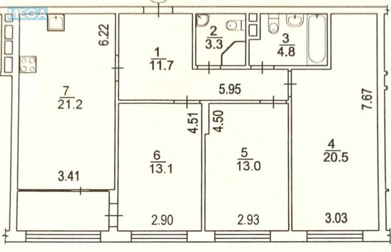 Продаж 3 кімнатної квартири (92,1/46/21,2), 13 пов. 25 пов. будинку, <a class="location-link" href="/kiev/" title="Недвижимость Київ">Київ</a>, <a class="location-link" href="/kiev/dneprovskij/" title="Недвижимость Дніпровський район">Дніпровський р-н</a>, Євгена Сверстюка вул., 6Д (изображение 4)