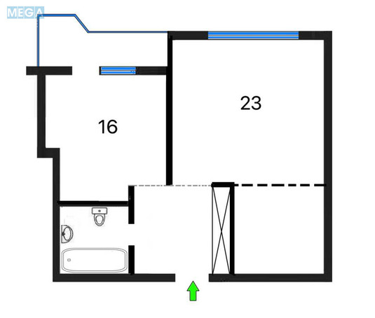 Оренда 1 кімнатної квартири, <a class="location-link" href="/kiev/" title="Недвижимость Київ">Київ</a>, <a class="location-link" href="/kiev/solomenskij/" title="Недвижимость Солом'янський район">Солом'янський р-н</a>, Кудряшова ул., 16 (изображение 2)