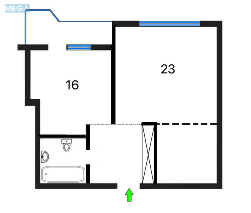 Оренда 1 кімнатної квартири, <a class="location-link" href="/kiev/" title="Недвижимость Київ">Київ</a>, <a class="location-link" href="/kiev/solomenskij/" title="Недвижимость Солом'янський район">Солом'янський р-н</a>, Кудряшова ул., 16 (изображение 2)