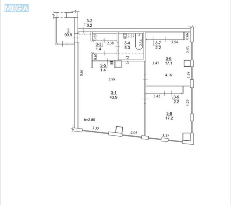 Новобудова, 13 поверхів, <a class="location-link" href="/dnepropetrovsk/" title="Недвижимость Дніпра">Дніпро</a>, січеславська набережна, 45 (изображение 16)