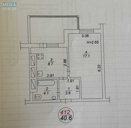 Продаж 1 кімнатної квартири (40/?/8), 8 пов. 10 пов. будинку, <a class="location-link" href="/sofievskaya-borshagovka/" title="Недвижимость Софіївська Борщагівка">Софіївська Борщагівка</a>, Івана Франка, 6 (изображение 2)