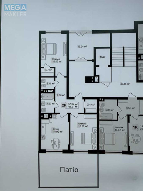 Продаж 2 кімнатної квартири (66,3/30,5/15,0), 1 пов. 8 пов. будинку, <a class="location-link" href="/vinniki/" title="Недвижимость Винники">Винники</a>, Лісна (изображение 10)