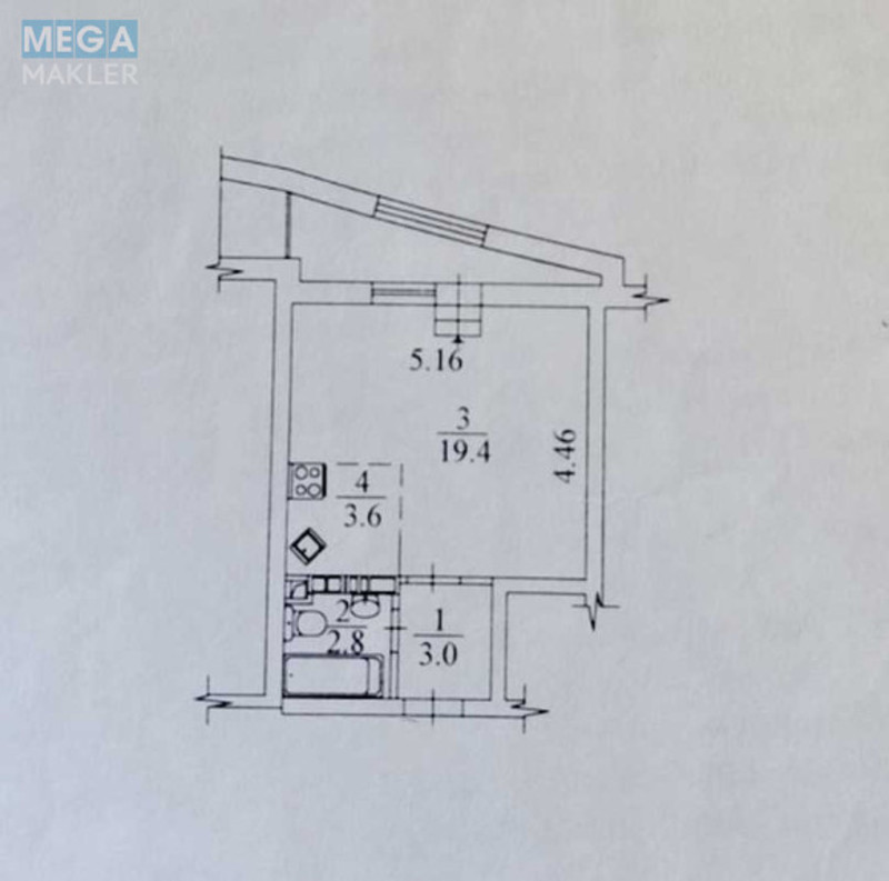 Продаж 1 кімнатної квартири (30/19/4), 27 пов. 27 пов. будинку, <a class="location-link" href="/kiev/" title="Недвижимость Київ">Київ</a>, <a class="location-link" href="/kiev/svyatoshinskij/" title="Недвижимость Святошинський район">Святошинський р-н</a>, Олевська вул., 5 (изображение 15)