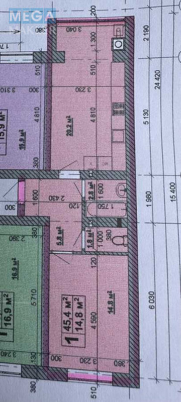 Продаж 1 кімнатної квартири (45,4/20,2/14,8), 1 пов. 10 пов. будинку, <a class="location-link" href="/hodosovka/" title="Недвижимость Ходосівка">Ходосівка</a>, Леоніда Каденюка, 16 (изображение 22)