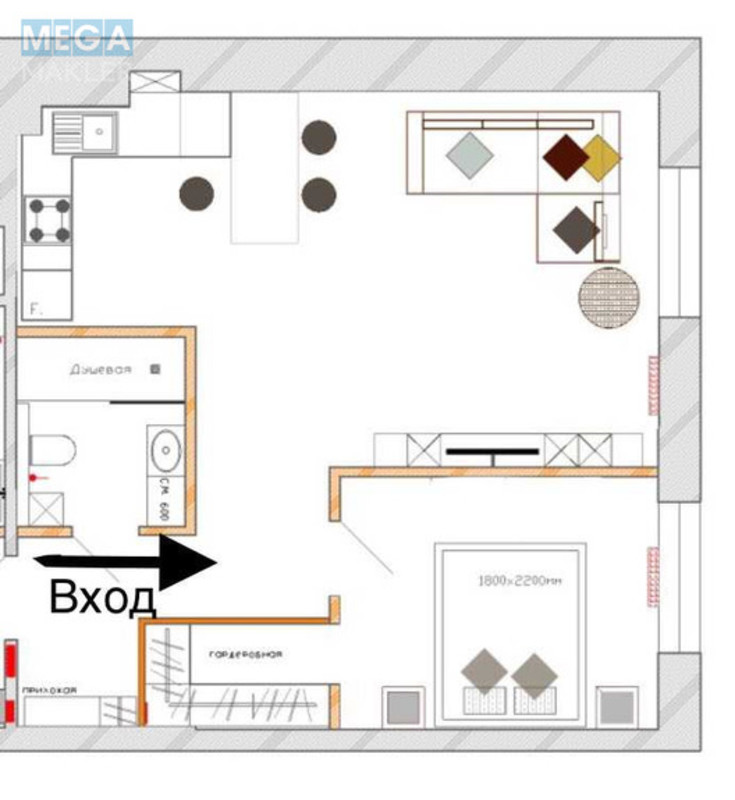 Оренда 2 кімнатної квартири, <a class="location-link" href="/kiev/" title="Недвижимость Київ">Київ</a>, <a class="location-link" href="/kiev/shevchenkovskij/" title="Недвижимость Шевченківський район">Шевченківський р-н</a>, Сечевых Стрельцов ул., 52а (изображение 16)