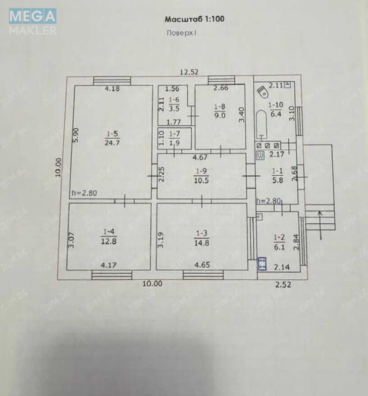 Продаж дома, 1&nbsp; поверх, 95,50&nbsp;кв.м, 4&nbsp;кімнати, ділянка 9,88&nbsp;соток, <a class="location-link" href="/novye-sanzhary/" title="Недвижимость Нові Санжарі">Нові Санжари</a>, Незалежності, 1 (изображение 12)