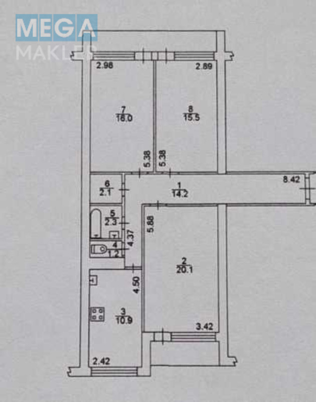 Продаж 3 кімнатної квартири (87/51/10), 4 пов. 9 пов. будинку, <a class="location-link" href="/kiev/" title="Недвижимость Київ">Київ</a>, <a class="location-link" href="/kiev/pecherskij/" title="Недвижимость Печерський район">Печерський р-н</a>, Василия Тютюнника ул., 22/26 (изображение 13)