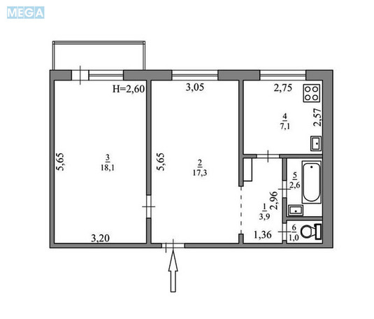 Продаж 2 кімнатної квартири (52,4/35/7,1), 7 пов. 9 пов. будинку, <a class="location-link" href="/kiev/" title="Недвижимость Київ">Київ</a>, <a class="location-link" href="/kiev/dneprovskij/" title="Недвижимость Дніпровський район">Дніпровський р-н</a>, Райдужна вул., 71 (изображение 24)