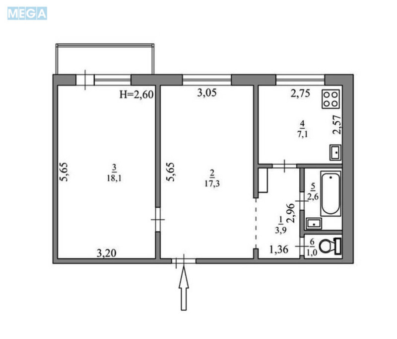 Продаж 2 кімнатної квартири (52,4/35/7,1), 7 пов. 9 пов. будинку, <a class="location-link" href="/kiev/" title="Недвижимость Київ">Київ</a>, <a class="location-link" href="/kiev/dneprovskij/" title="Недвижимость Дніпровський район">Дніпровський р-н</a>, Райдужна вул., 71 (изображение 24)