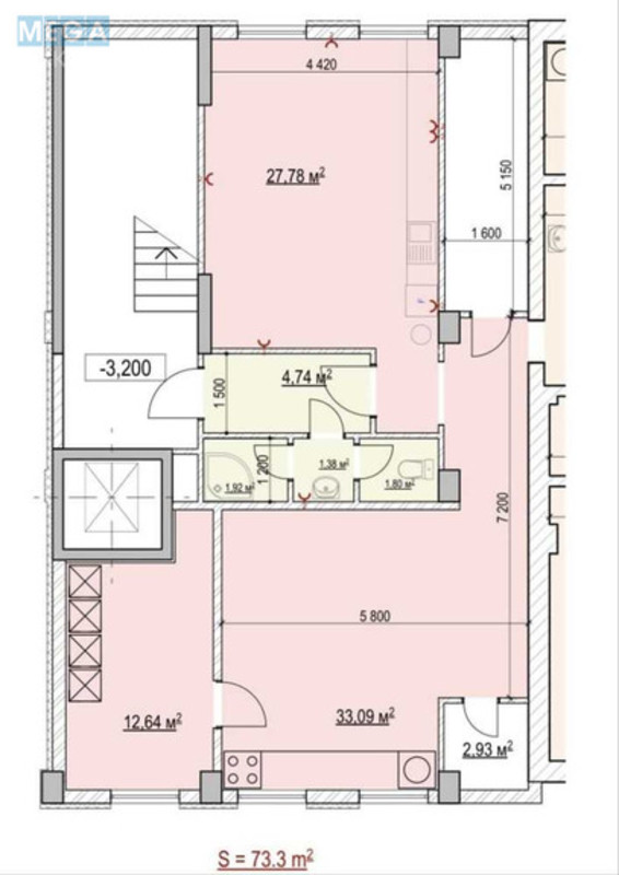 Продаж комерційної нерухомості, 74&nbsp;кв.м, под офис, <a class="location-link" href="/kiev/" title="Недвижимость Київ">Київ</a>, <a class="location-link" href="/kiev/shevchenkovskij/" title="Недвижимость Шевченківський район">Шевченківський р-н</a>, Глубочицкая ул., 40 (изображение 11)