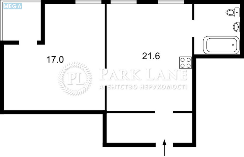 Продаж 1 кімнатної квартири (45,8/17/21,6), 5 пов. 6 пов. будинку, <a class="location-link" href="/gatnoe/" title="Недвижимость Гатне">Гатне</a>, Інститутська, 73 (изображение 2)