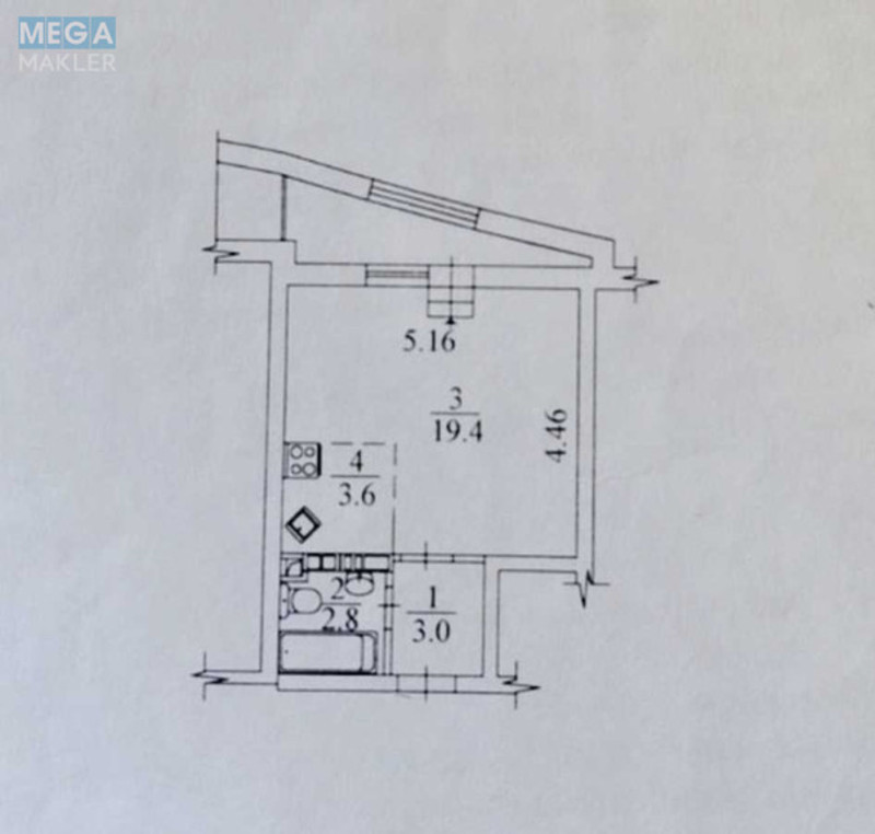 Продаж 1 кімнатної квартири (30/19,4/5), 26 пов. 26 пов. будинку, <a class="location-link" href="/kiev/" title="Недвижимость Київ">Київ</a>, <a class="location-link" href="/kiev/svyatoshinskij/" title="Недвижимость Святошинський район">Святошинський р-н</a>, Олевська вул., 5 (изображение 13)